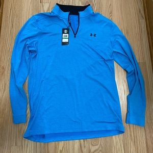 Under Armour golf 1/4 zip. Blue. Large. New with tags.